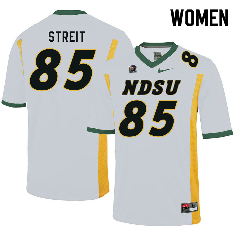 Women #85 Jacob Streit North Dakota State Bison College Football Jerseys Sale-White